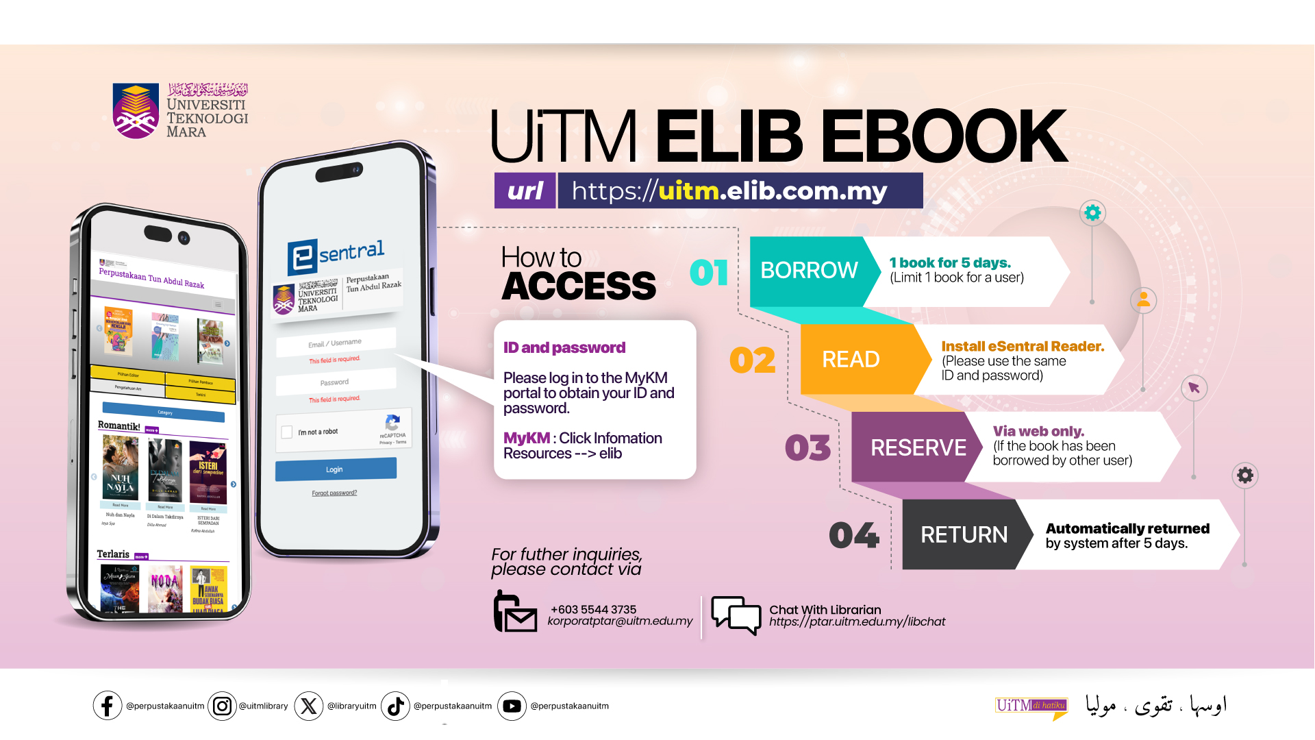 Announcement: Access to UiTM ELIB EBOOK